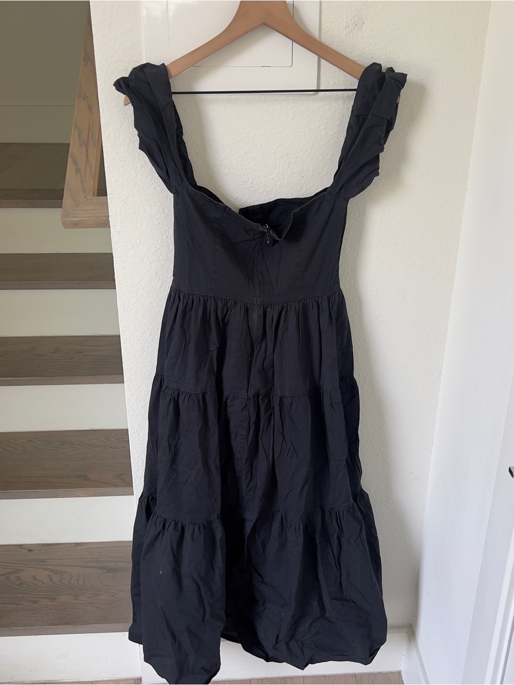Staud Elio Off The Shoulder Dress in Black - Picture 4 of 8